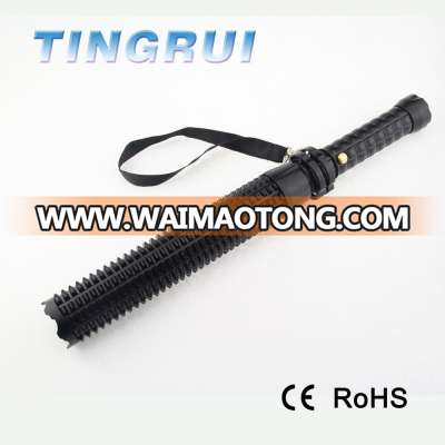 High Power Self Defence Security Flashlight fm radio Baton Torch , rechargable led torch flashlight