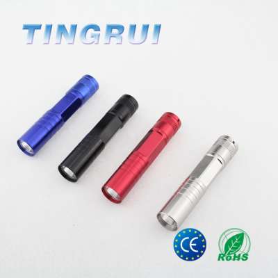 Promotional AA Battery Aluminum Colorful Mini Led Torch Keychain