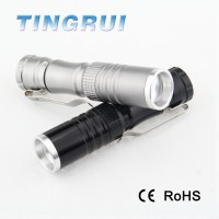 3W zoomable rechargeable aluminium car mini flashlight