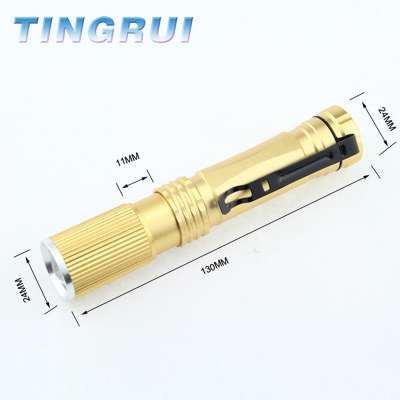 Rechargeable Flashlight Aluminium Mini Torch with Clip